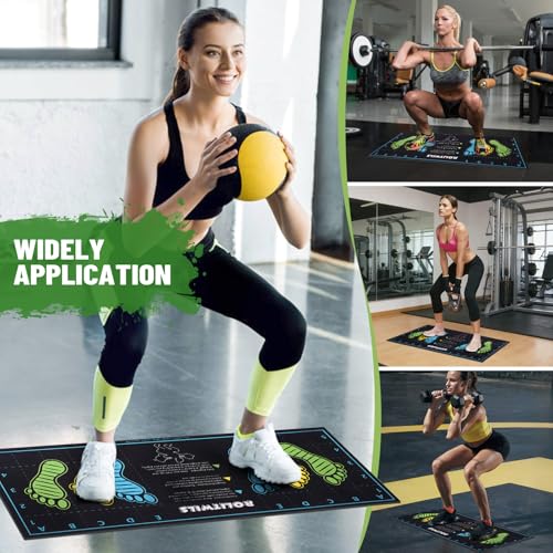 Anti-Slip Squat Mat with Foot Position Guides - Black 31.5'' x 13.8''