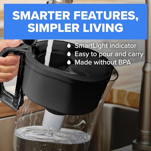 Brita Large 10-Cup Water Filter Pitcher Black with BritaPlus Filter