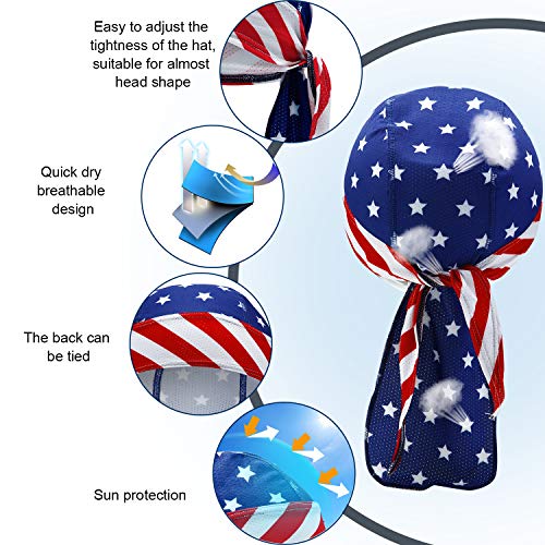Durag Tail Style Do Rags - 3 Pcs Skull Caps for Men