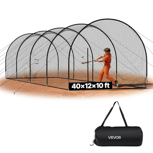 40 FT Portable Baseball Batting Cage - Fiberglass Net & Frame