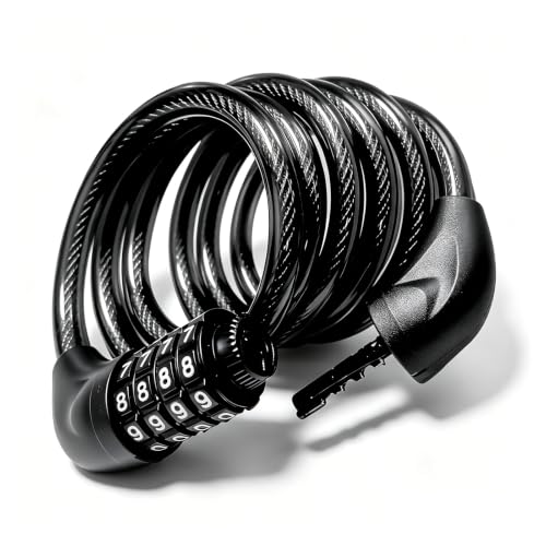 Heavy Duty 6FT Steel Cable Lock with 4-Digit Combination for Bikes & Outdoor Security