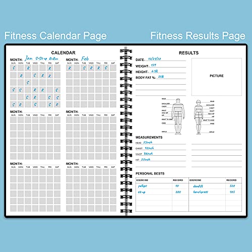 A5 Fitness Planner - Workout Log Book for Weight Loss & Gym - Black