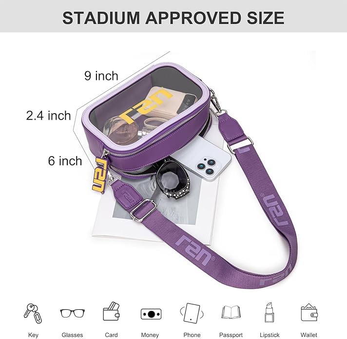 Clear Stadium Bag - Approved Crossbody for Concerts & Events