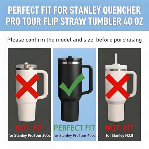 Reusable Straws for Stanley Quencher ProTour 40oz - Clear - 4 Pack