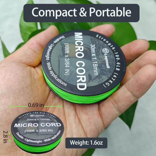Micro Paracord - 1.18mm x 100ft - Fluorescent Green