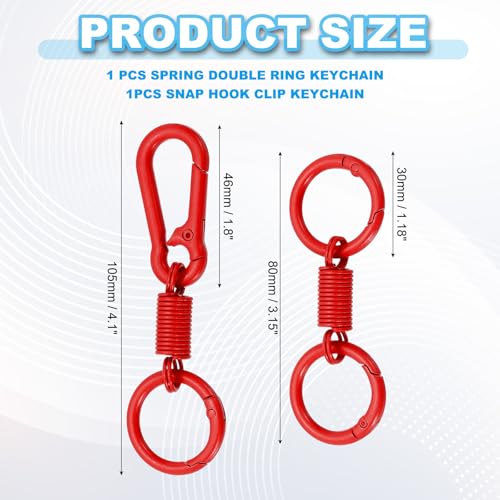 Quick Release Keychain Clips with O Rings - Red