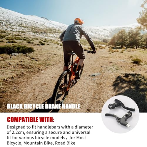 Universal 2.2cm Bike Brake Levers - Aluminum Alloy, Black - 1 Pair