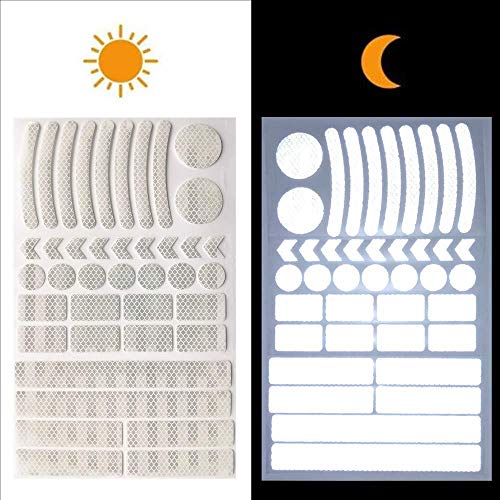 42Pcs Reflective Safety Stickers for Helmets and Bicycles - White