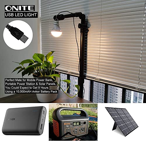 2-Pack Onite USB LED Light Bulb, Emergency Backup Lighting for