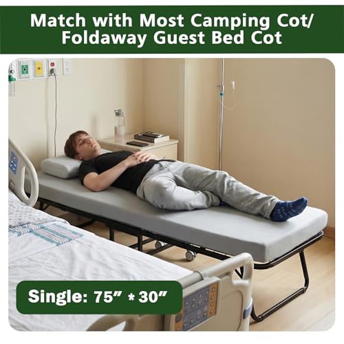 Selectico Extra Thick Supportive Foam Camping Mattress 75x30in with Travel Bag