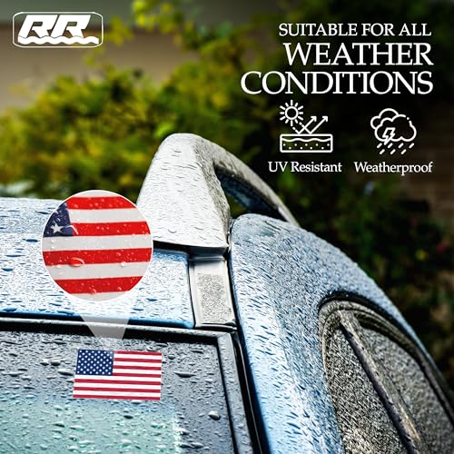 American Flag Decal Bumper Stickers - 5x3 Inch Vinyl Pack of 4