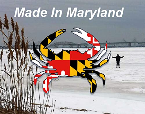 Maryland Crab Decal - UV Resistant State Flag Sticker 7x5