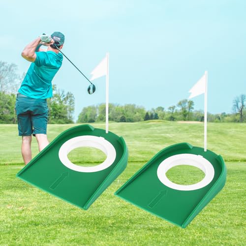 2-Pack Portable Golf Putting Cup with Flag - Indoor & Outdoor Training Aid
