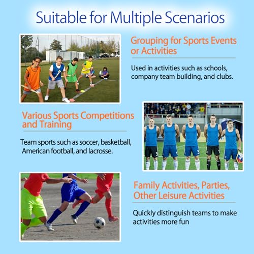 Scrimmage Vests Set of 6 - Mesh Jerseys for Soccer & Basketball Training