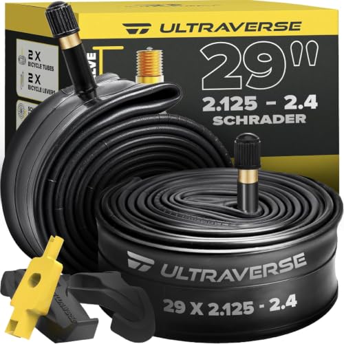 Ultraverse 29 x 2.125/2.40 Inner Tube Set, Schrader AV37 Valve, 2 Tubes + Levers