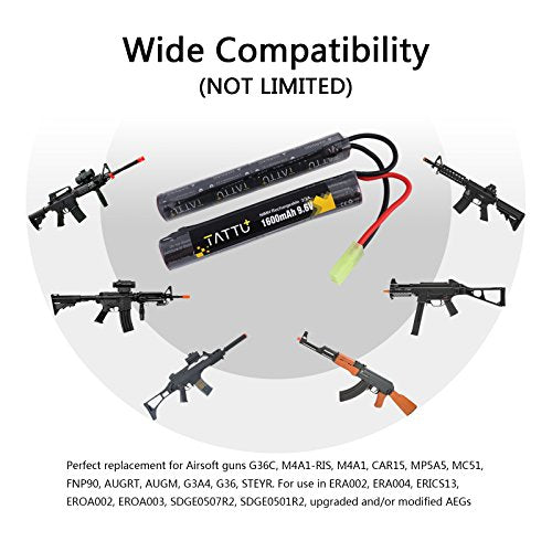 9.6V 1600mAh NiMH Nunchuck Battery Pack for Airsoft Guns