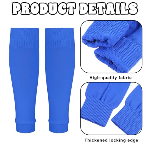 Shin Guard Sleeves - 2 Pairs Soccer Sleeve Socks - Black & Blue