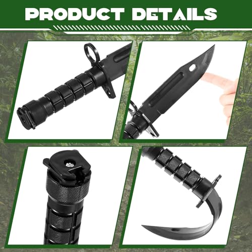 WinnerWhy 2 Pcs Rubber Training Knife Set with Sheaths - Black