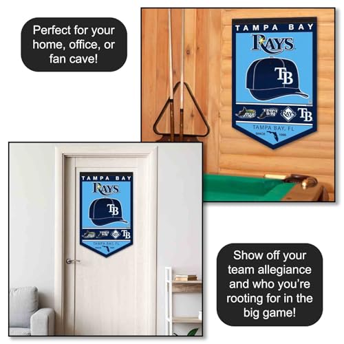 WinCraft Tampa Bay Rays Felt Banner - Officially Licensed Sports Wall Decor