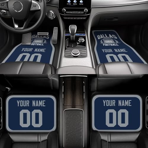 Dallas Personalized Car Foot Mat Set - 4-Piece Non-Slip Mats