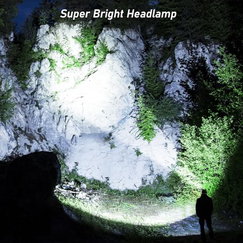 Rechargeable LED Headlamp - 5 Modes, Zoomable, Waterproof - Black