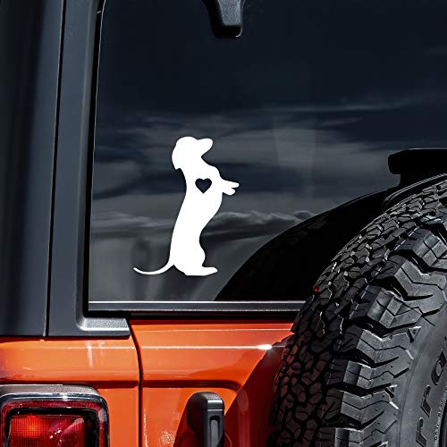 Dachshund Heart Vinyl Decal Sticker - Dog Silhouette for Car, Laptop, Wall - 5.5"