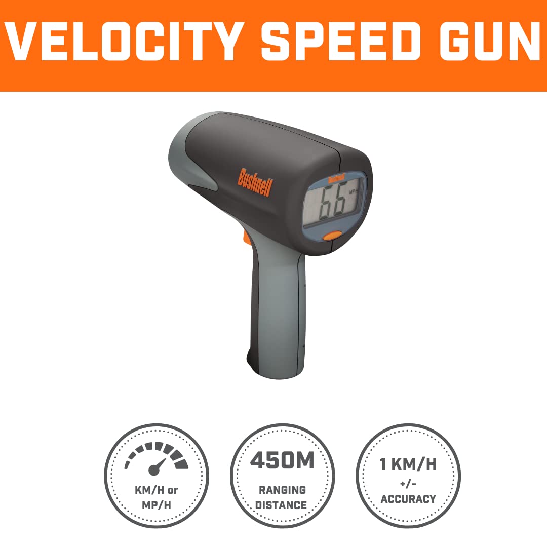 Bushnell Velocity Speed Gun - Accurate Handheld Radar for Sports,Racing,and Traffic Monitoring,Measures Up to 200 MPH with Clear LCD Display,(Pack of 6)