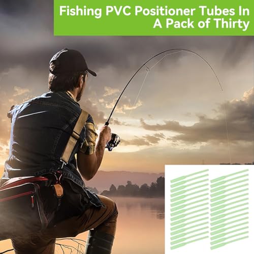 HERCHR 30pcs Night Fishing Glow Crimp Protectors Luminous PVC Rigs for Deep Water & Trolling