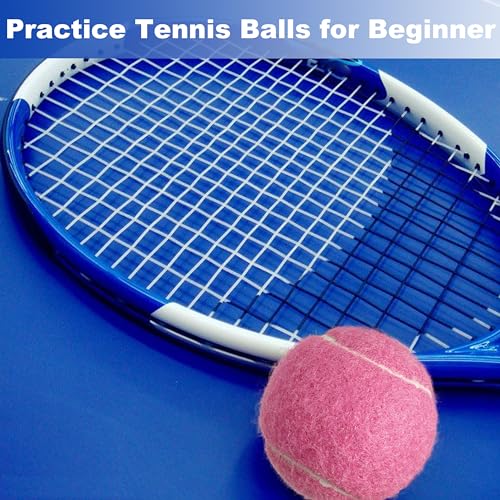 3 Pack Tennis Balls - Long Lasting Practice Balls for Beginners - Pink