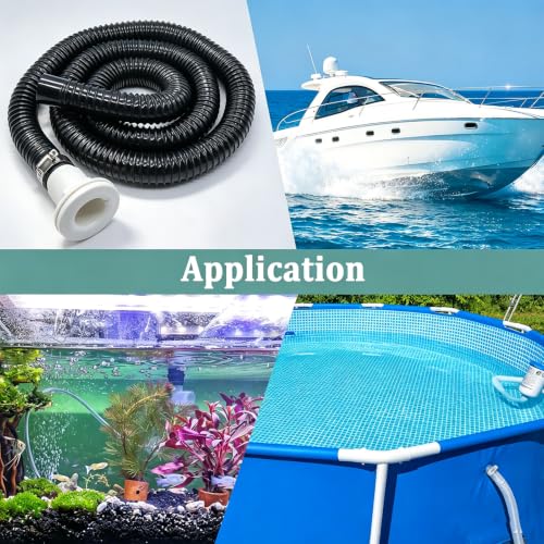 1-1/8 Inch Bilge Pump Hose Dia Plumbing Kit,Bilge Pump Installation Kit-12V 1100GPH Bilge Pumps,6 FT Premium Quality Kink-Free Flexible PVC Hose,1-1/8 Inch ABS Thru-Hull Fitting,2 Hose Clamps