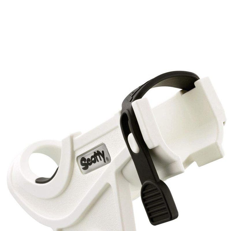 Scotty 0280-WH Baitcaster/Spinning Rod Holder, with# 241 Side Deck Mount, White
