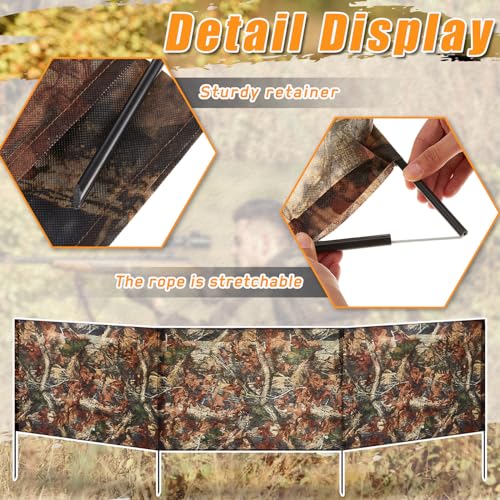 2-Piece Portable Ground Hunting Blind 118x27.6 in 3-Panel Camouflage Set