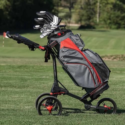 Compact 3 Golf Push Cart - Silver/Black