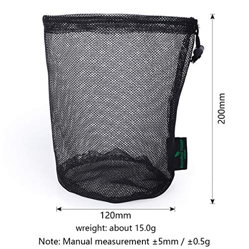 Durable Black Mesh Nylon Stuff Sack - 5pcs Travel Storage Bags (L)