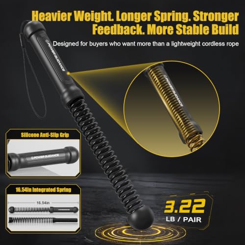 Weighted Ropeless Battle Ropes - Portable Cordless Design, Black