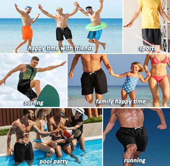 Scotamalone Men's Swim Trunks - Quick Dry 7-Inch Swimming Shorts with Mesh Lining