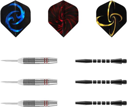 Accmor Steel Tip Darts - Professional 24g Darts with Aluminum Shafts & Stainless Steel Tips | 9-Pack Set