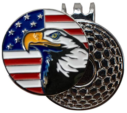 Magnetic Golf Hat Clip with Bald Eagle Embossed Ball Marker