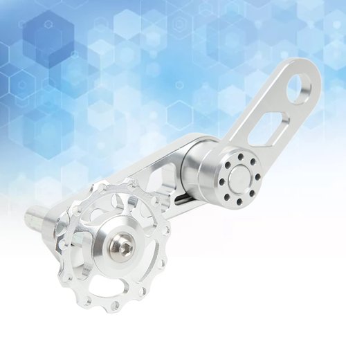 VBESTLIFE Single Speed Chain Tensioner, Aluminum Alloy Folding Chain Stabilizer Single Speed Converter Replacement Accessories(Silver) and Spare Parts