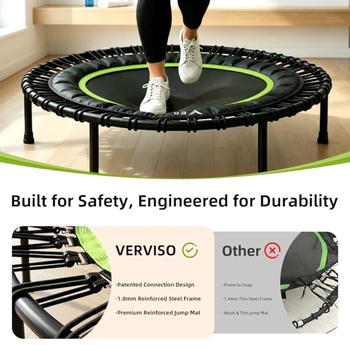 40-Inch Mini Bungee Rebounder Trampoline for Whole-Body Fitness - Black-Green