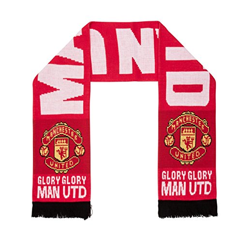 Manchester United 'Glory Glory' Scarf - Red Jacquard Knit