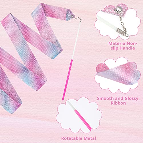 2-Piece Rhythmic Gymnastics Dance Ribbons with Wands - 78.7 Inch Streamers