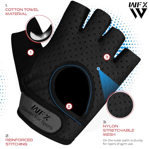 Breathable Weight Lifting Gym Gloves for Women - Black, Medium