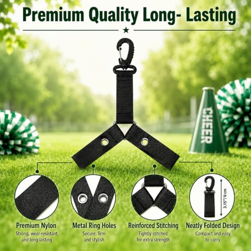 Pom Pom Holder for Backpacks - Snap Closure Hanger for Cheerleaders