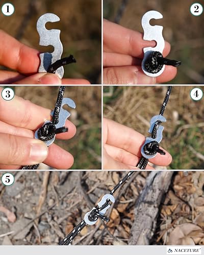 Aluminum Guyline Tensioners - 10 Pack Rope Adjusters, Silver