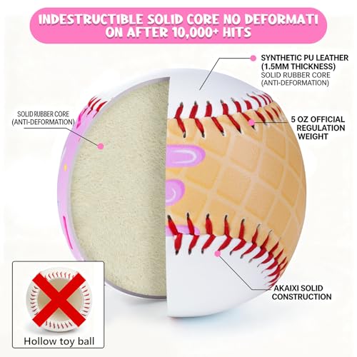 Pink Drip Baseball Set - 9 Inch Practice Baseball for Training & Decor, Inspired Gifts for Players & Coaches