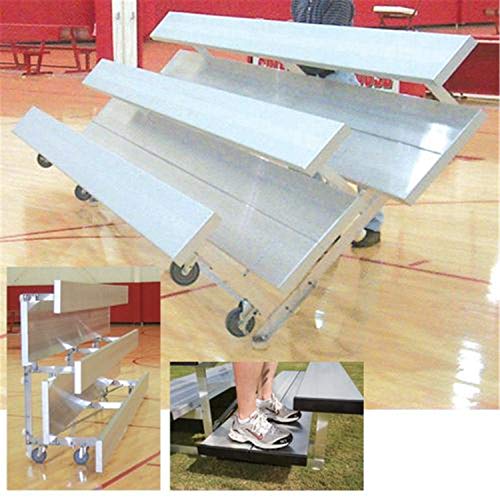 Tip-N-Roll Bleacher - 3 Row Portable Seating, 15' Length