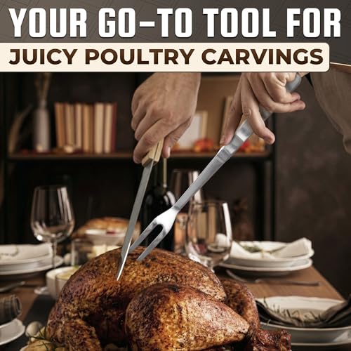 Lagarto 11-inch Carving Fork for Meat - Stainless Steel Serving & Cooking Fork, Includes 1 Pcs