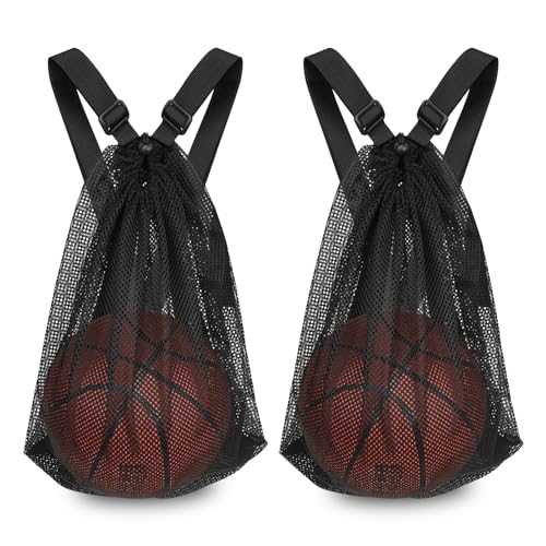 Drawstring Basketball Bag - Mesh Backpack for Sports Equipment