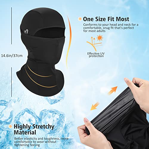 DAFIFO Ice Silk Summer Balaclava Face Mask for Men Women UV Sun Protection Black - One Size